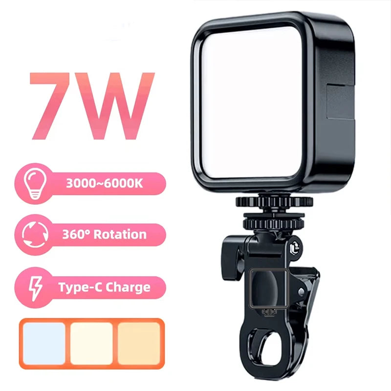 Clip-On Selfie LED Light – 3 Brightness Modes for Phone & Laptop