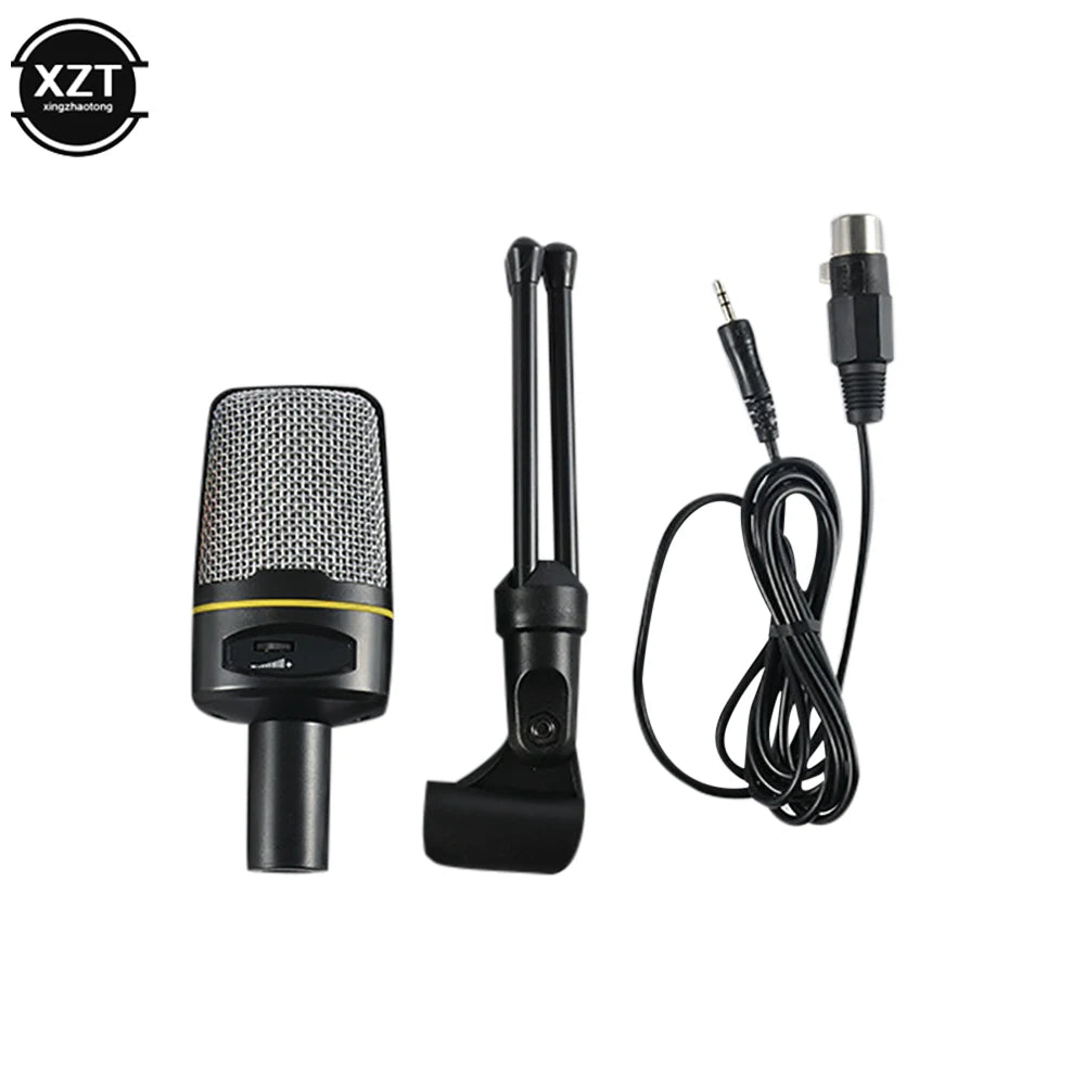 Professional 3.5mm Condenser Microphone with Tripod Stand