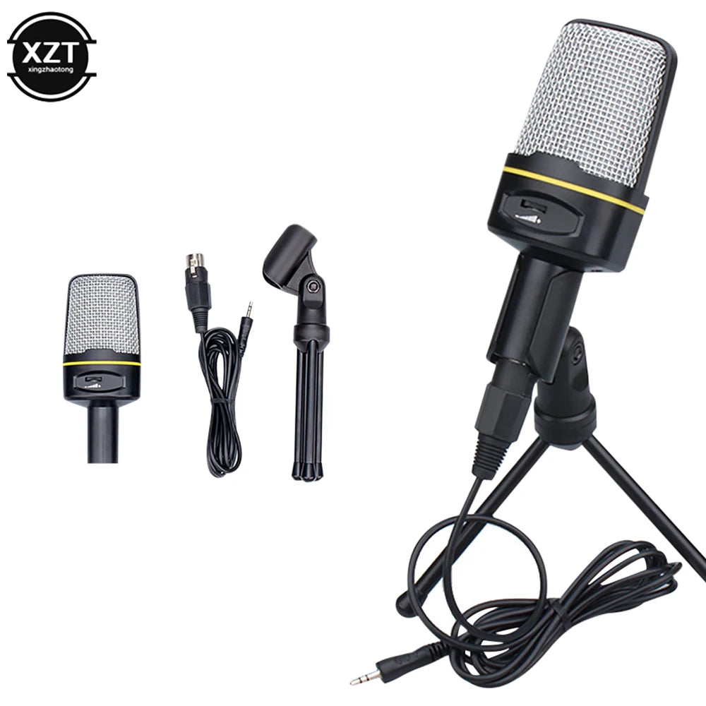 Professional 3.5mm Condenser Microphone with Tripod Stand