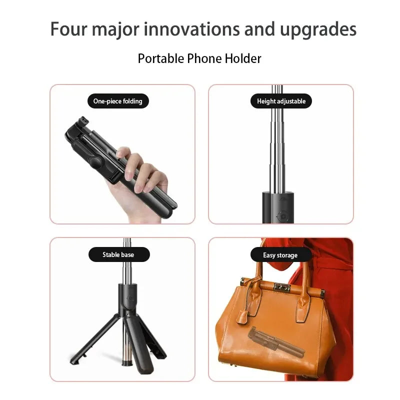 Bluetooth Selfie Stick & Mini Tripod – Extendable Phone Holder