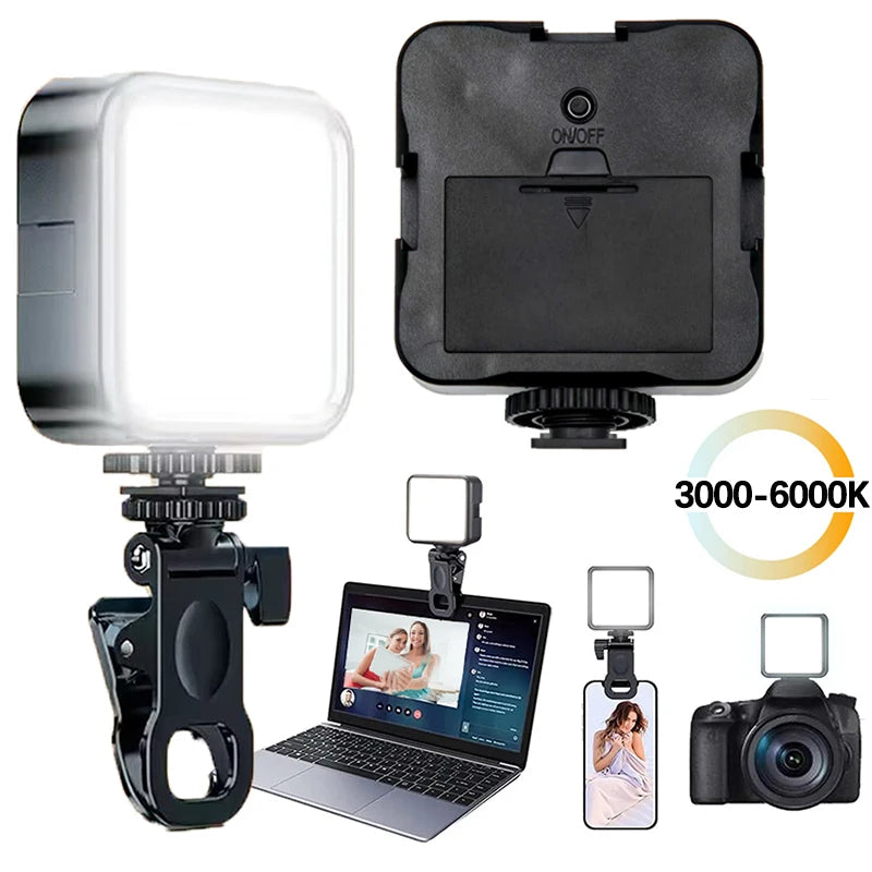 Clip-On Selfie LED Light – 3 Brightness Modes for Phone & Laptop