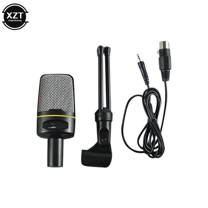 Professional 3.5mm Condenser Microphone with Tripod Stand