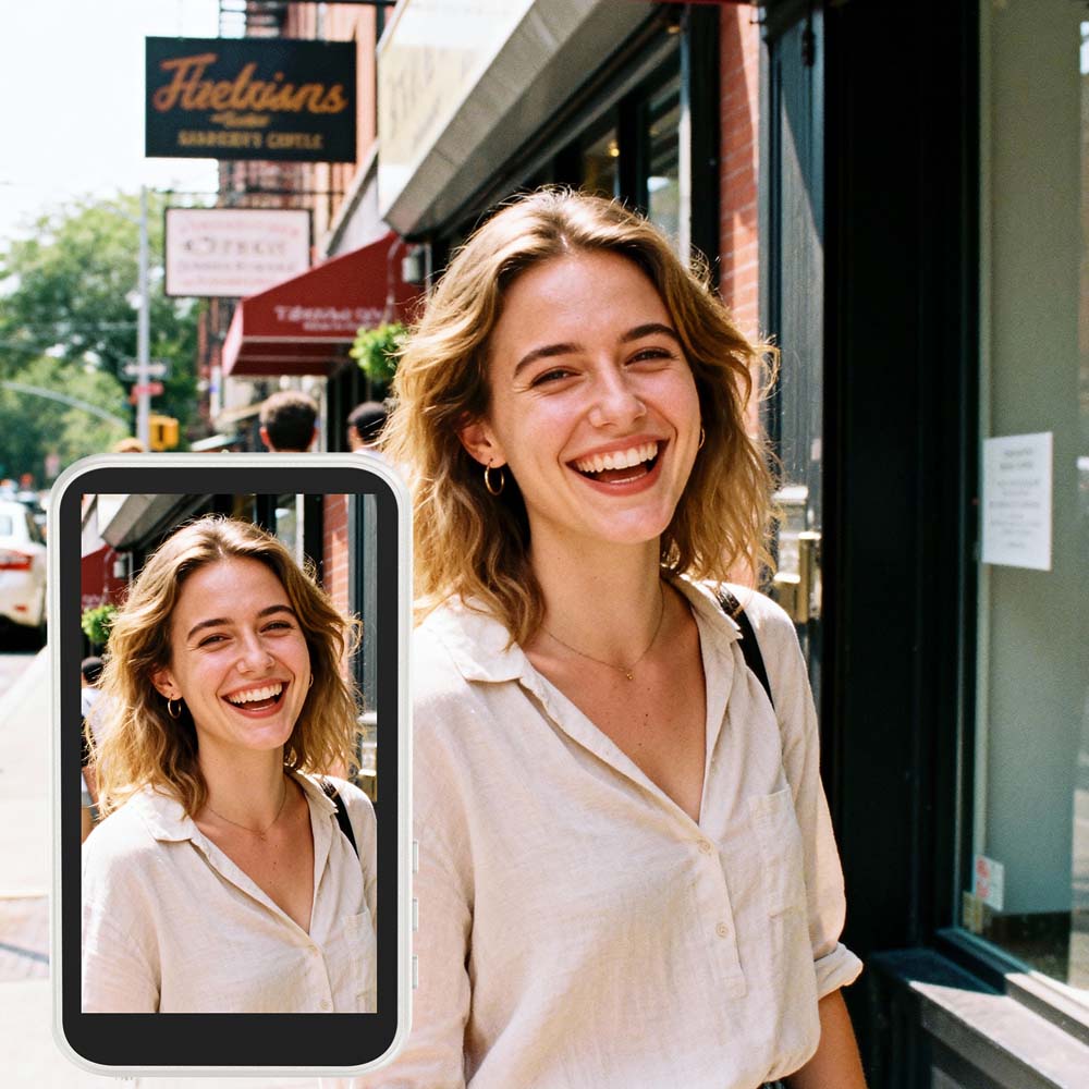 Mirrimage selfie display